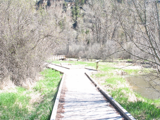 picture showing Boardwalks make up a large portion of the trail. 